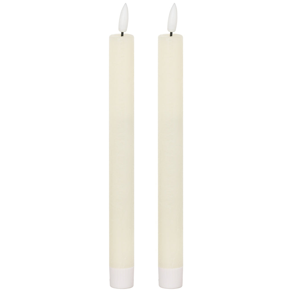 Luxe Collection Natural Glow S/ 2 Ivory LED Dinner Candles