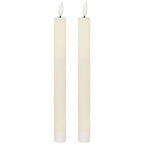 Luxe Collection Natural Glow S/ 2 Ivory LED Dinner Candles