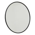 Black Large Circular Metal Wall Mirror