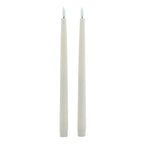 Luxe Collection S/2 Taupe LED Wax Dinner Candles