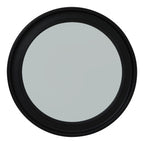 Black Wood Round Framed Mirror