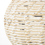 White Ceramic Pot Lamp With Linen Shade