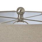 Grey Glass Table Lamp With Linen Shade