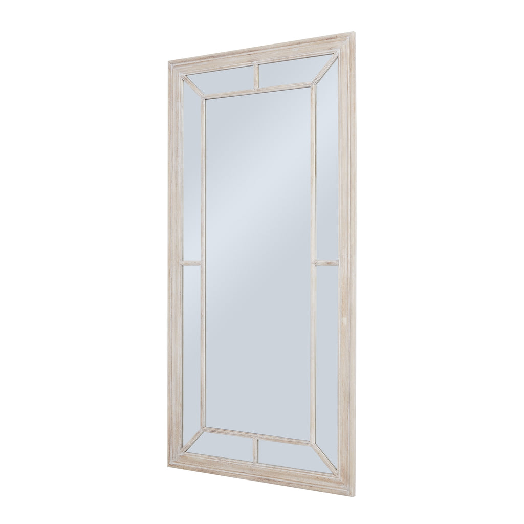 Washed Wood Framed Beaded Mirror
