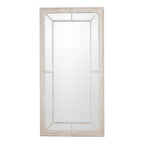 Large Washed Wood Framed Window Mirror