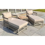 Amalfi Outdoor Large Corner Set With Riser Table + 2 Stools