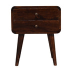 Curved Dark Walnut Bedside