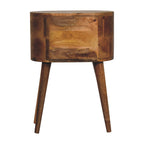 Mini Oak-ish Rounded Bedside Table