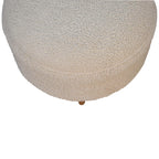 Cream Boucle Rounded Footstool