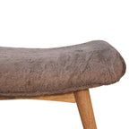 Mocha Faux Fur Curved Bench