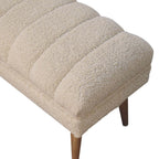 Cream Boucle Puffer Bench