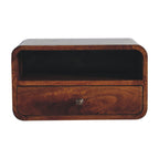 Large Chestnut Curve Upper Slot Floating Bedside