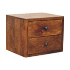 Solis 2-Drawer Chestnut Wall Mounted Nightstand