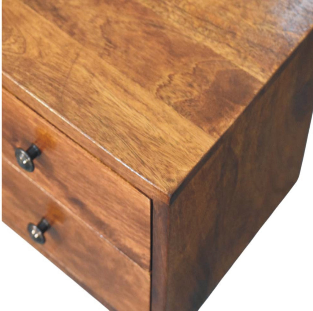 Solis 2-Drawer Chestnut Wall Mounted Nightstand