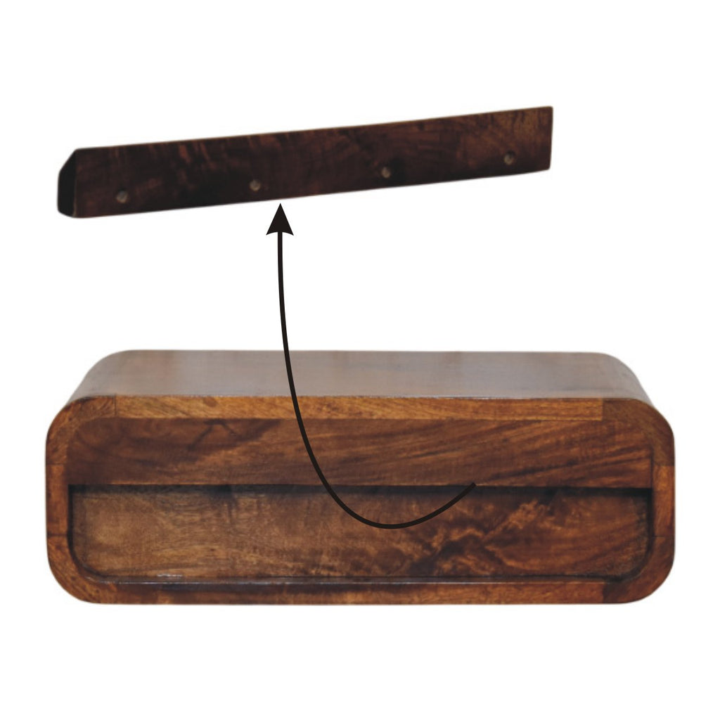 Avora Wall-Mounted Honey Caramel 1 Drawer Nightstand