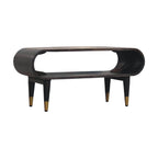 Curved Edge Console with Brass Accents