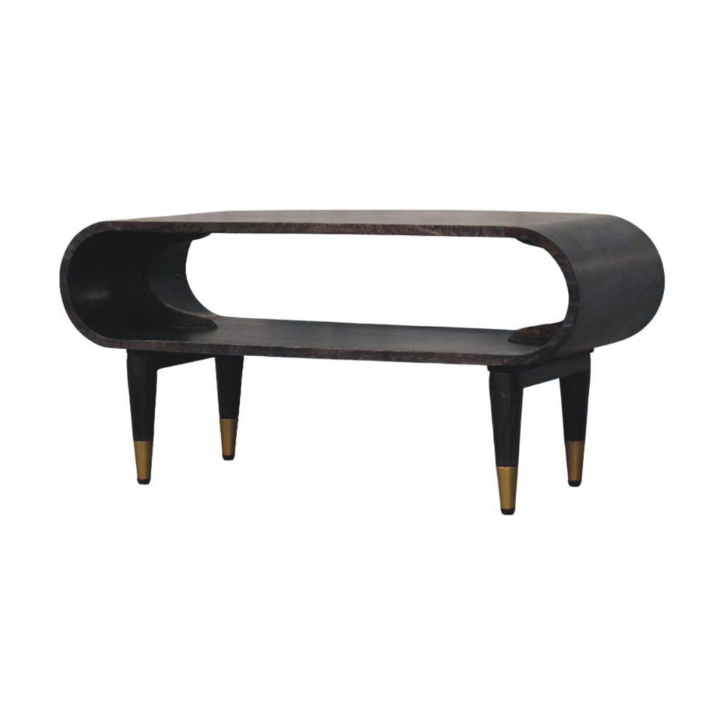 Curved Edge Console with Brass Accents