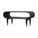 Curved Edge Console with Brass Accents
