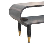Curved Edge Console with Brass Accents