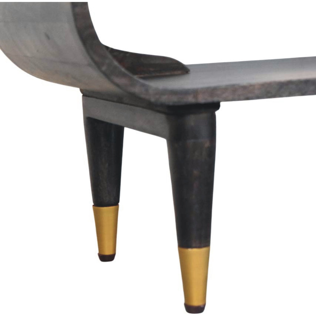 Curved Edge Console with Brass Accents
