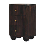 Curved Fluted 3-Drawer Drum Chest