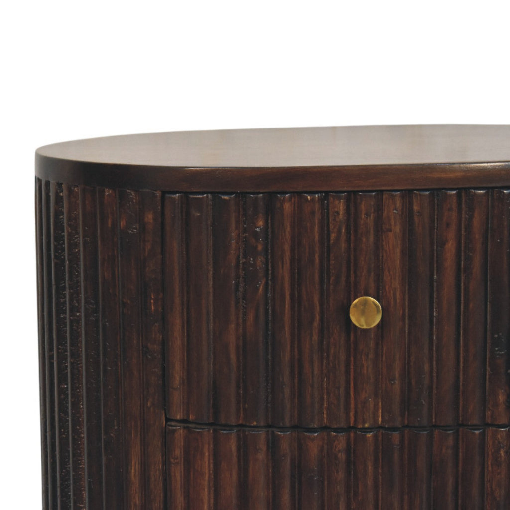 Curved Fluted 3-Drawer Drum Chest