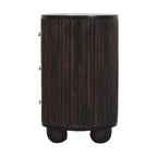 Curved Fluted 3-Drawer Drum Chest