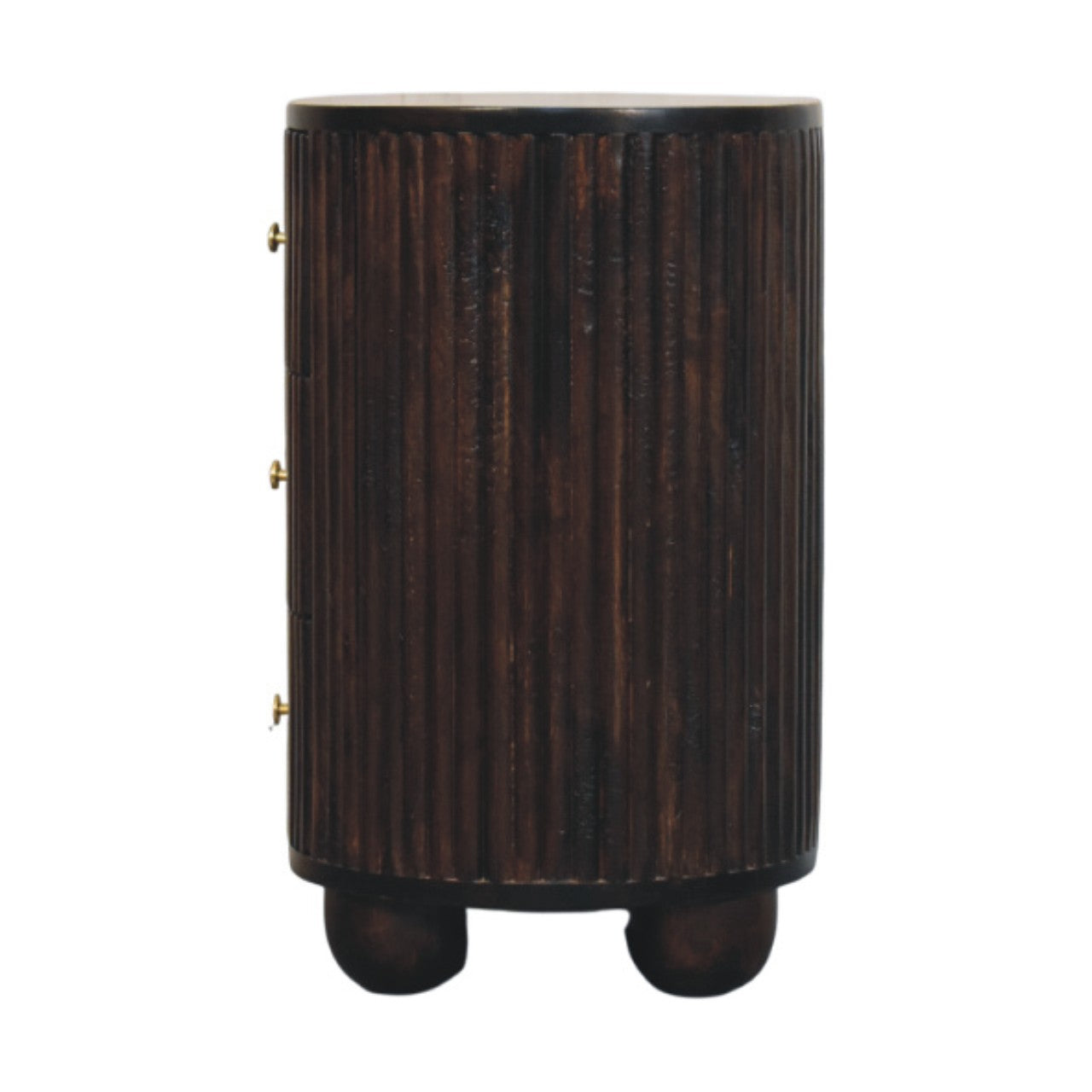 Curved Fluted 3-Drawer Drum Chest