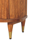 Ribbed Bedside with Brass Accents