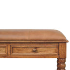 Leather Spindle Bench