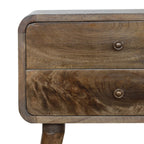 Curved Classic Grey Washed Bedside