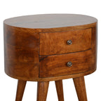 Chestnut Rounded Bedside Table